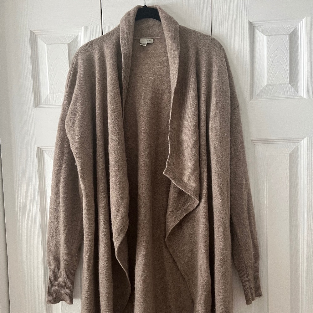 Tan Cashmere Long Cardigan